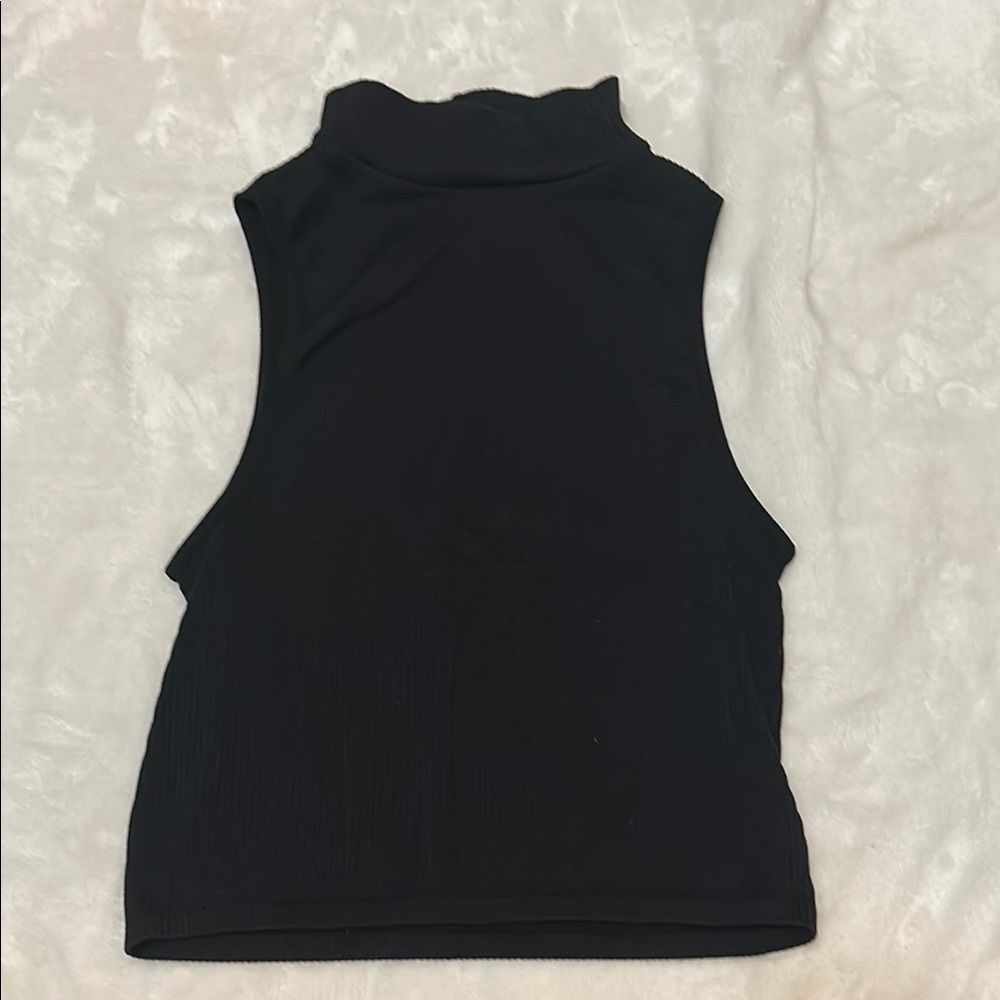 Black Sleeveless Zara Turtleneck Top